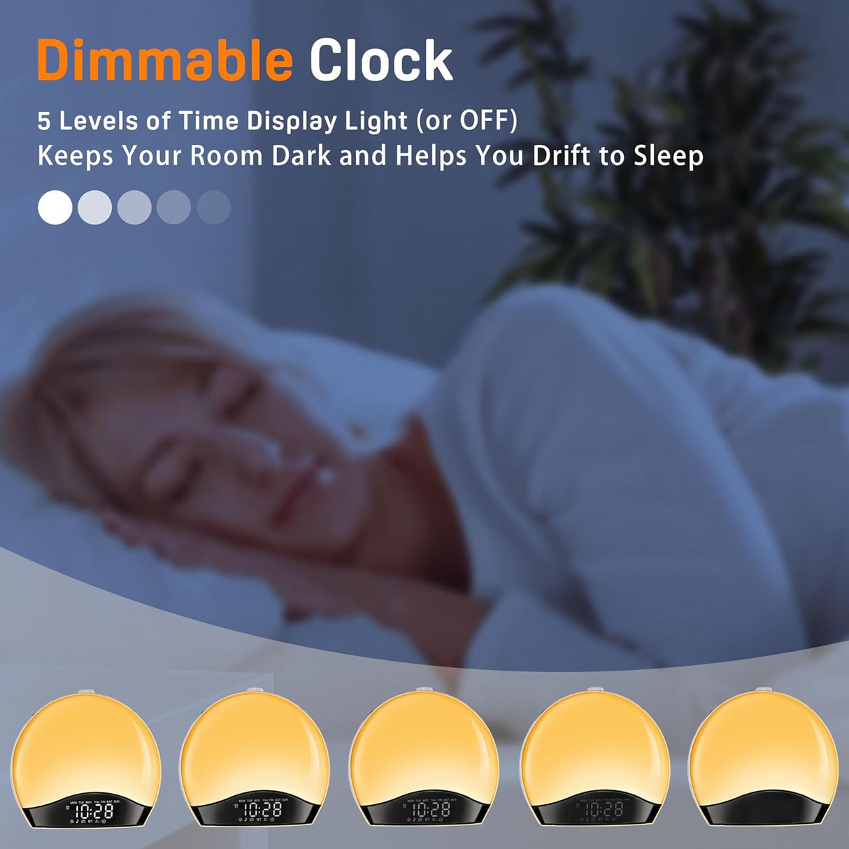 JALL K2 Sunrise Alarm Clock | Despertador Inteligente con Luz de Amanecer, Bluetooth, Máquina de Ruido Blanco, Radio FM y Doble Alarma