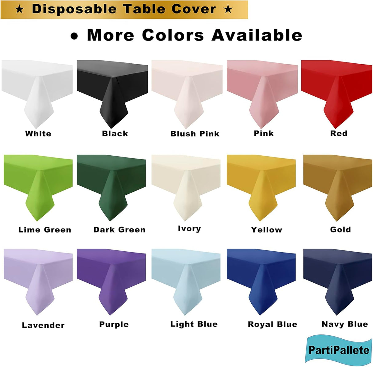 Paquete de 3 manteles de plástico de alta calidad desechables de 2.74 x 1.34 mts