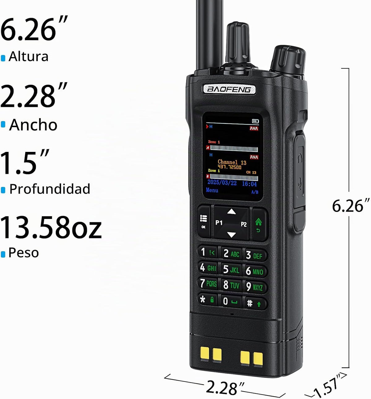 BAOFENG DM-32 Radio DMR Digital y Analógica VHF/UHF – GPS/APRS – 10 W