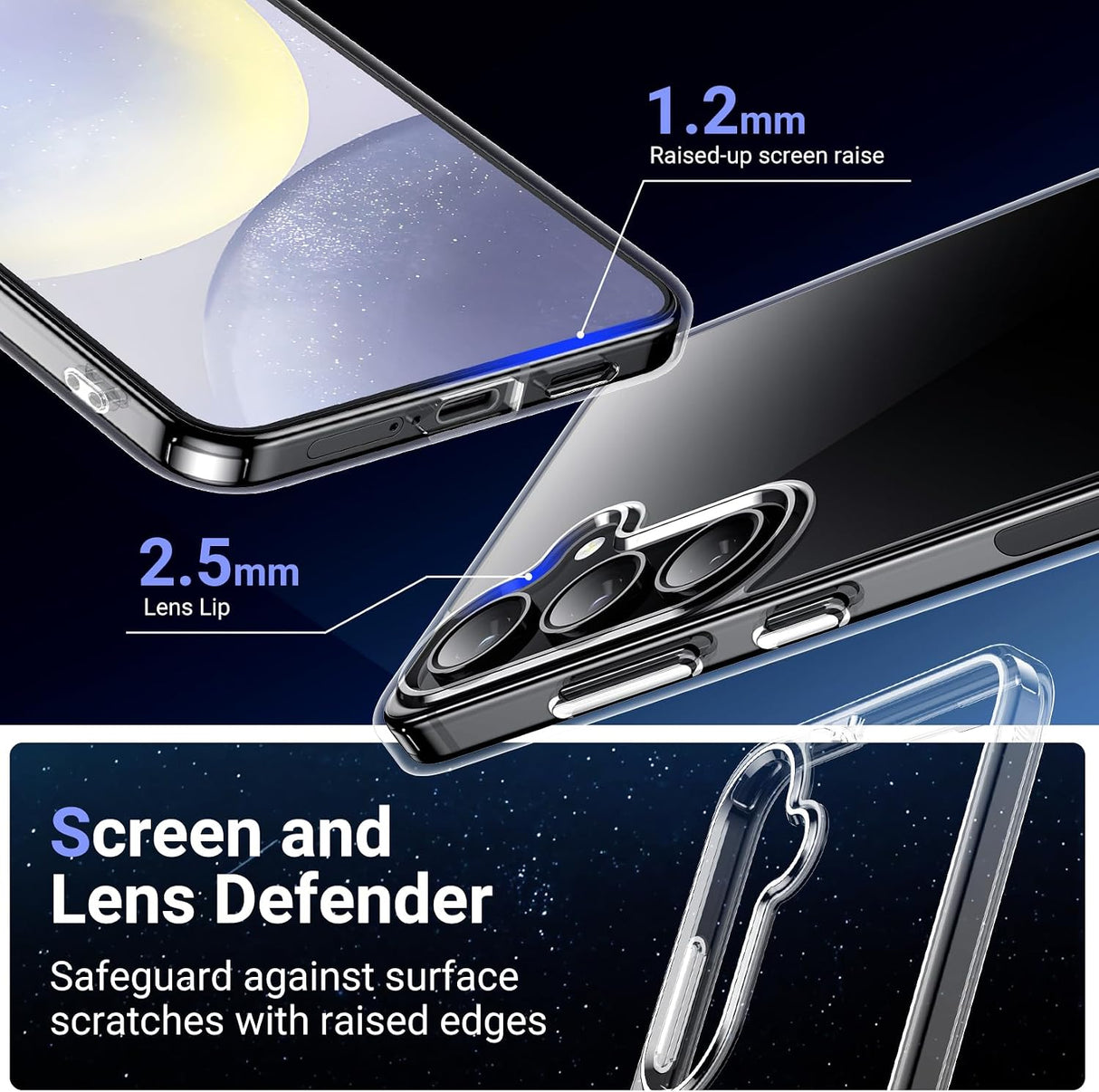 Carcasa Transparente para Samsung Galaxy S24 | Con Soporte Oculto | Protección Militar | Antiamarilleo | Nueva