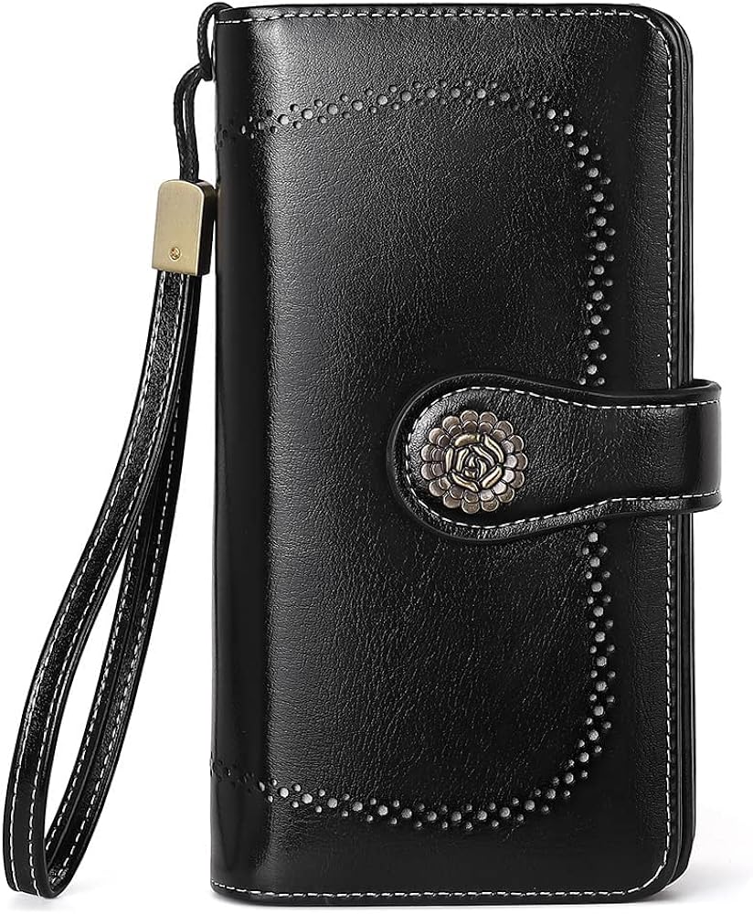 Billetera Cartera De Cuero Para Mujer Tarjetero De Gran Capacidad