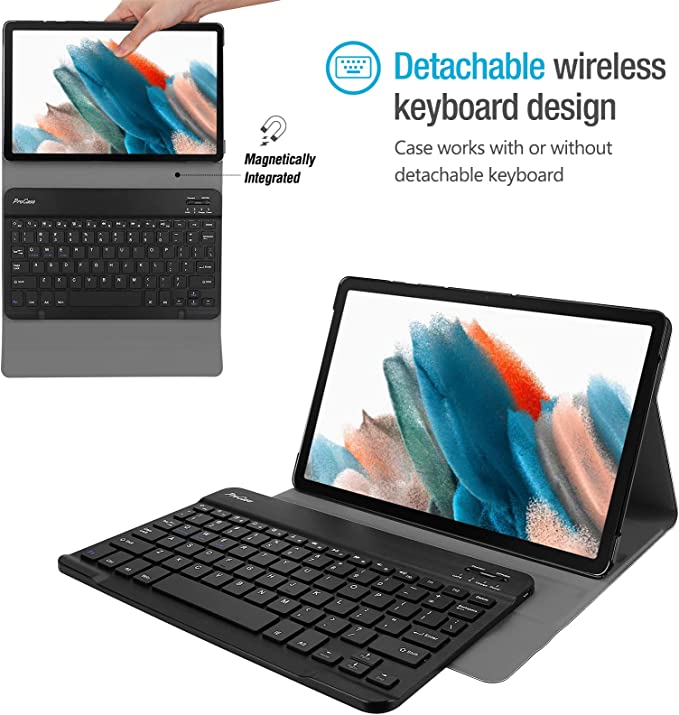 Funda con teclado tablet samsung Galaxy TAB A8 10.5 color celeste