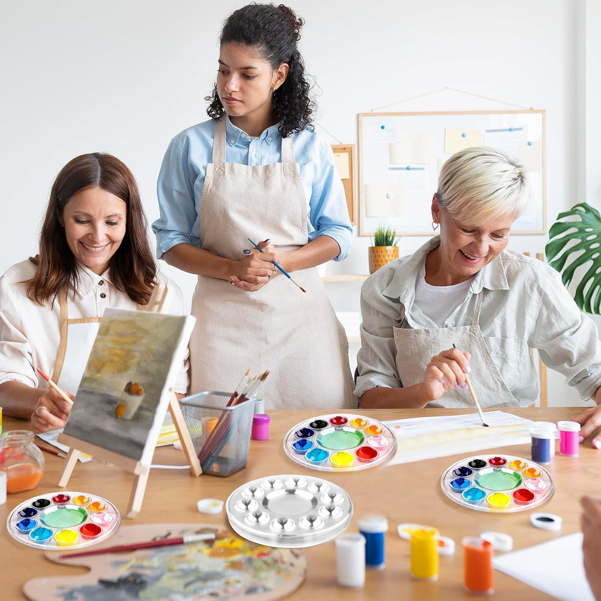 Waldeinsamkeit Paletas Desechables para Pintura 5,5" – 200 Unidades Transparentes