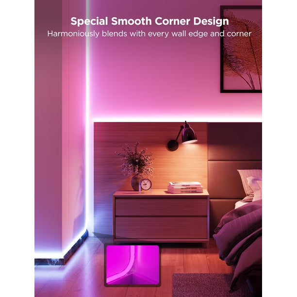 Govee Neon Rope Light for Wall Lining 5 Metros | Tira LED RGBIC Inteligente para Muros, Techos y Esquinas