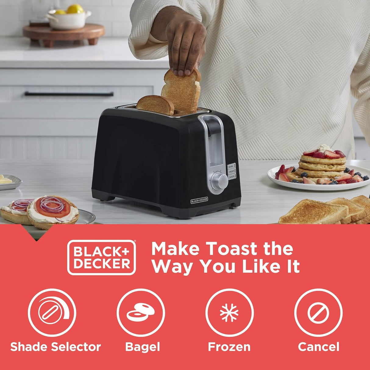 Tostadora de ranura extra ancha de 2 rebanadas Black + Decker 110V