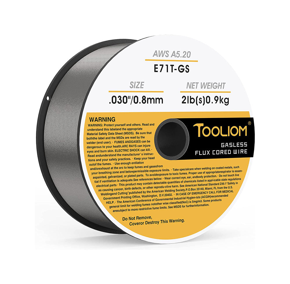 Alambre MIG Tubular TOOLIOM E71T-GS 0.030" (0,8 mm) 2 lb | Sin Gas (Flux Core)