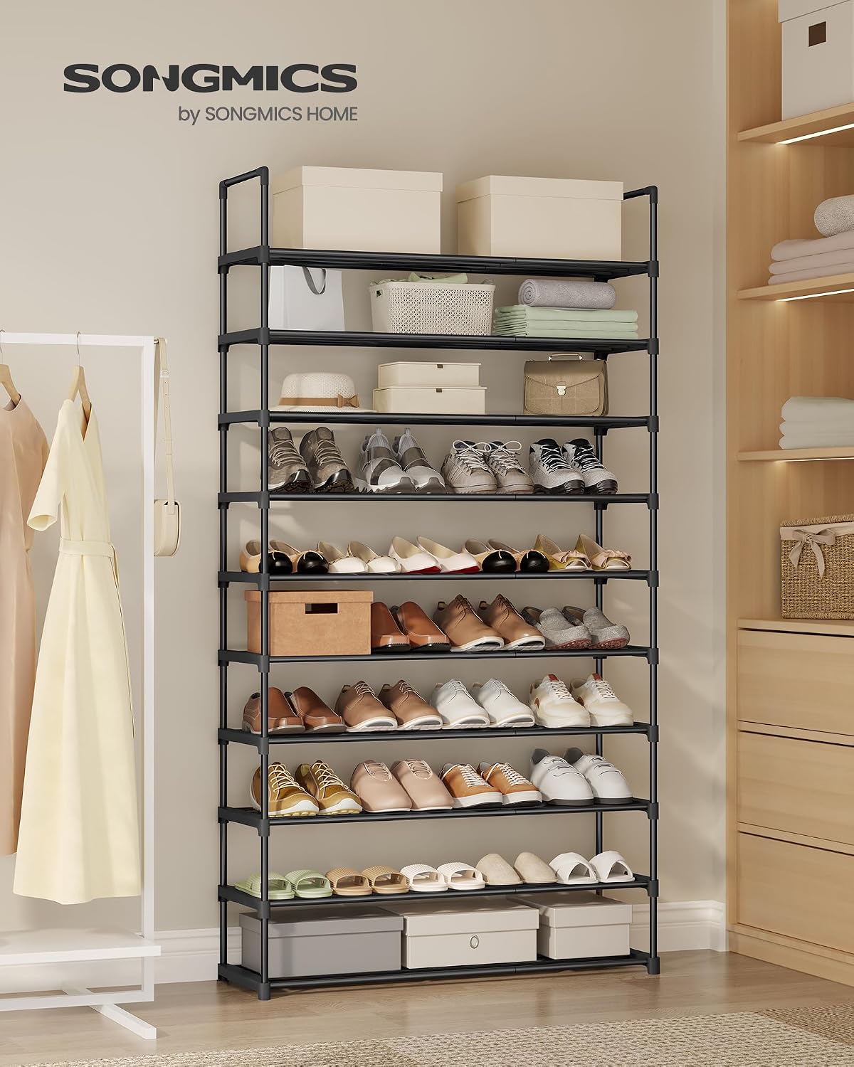 Organizador de Zapatos SONGMICS de 10 Niveles Negro ULSA011B01