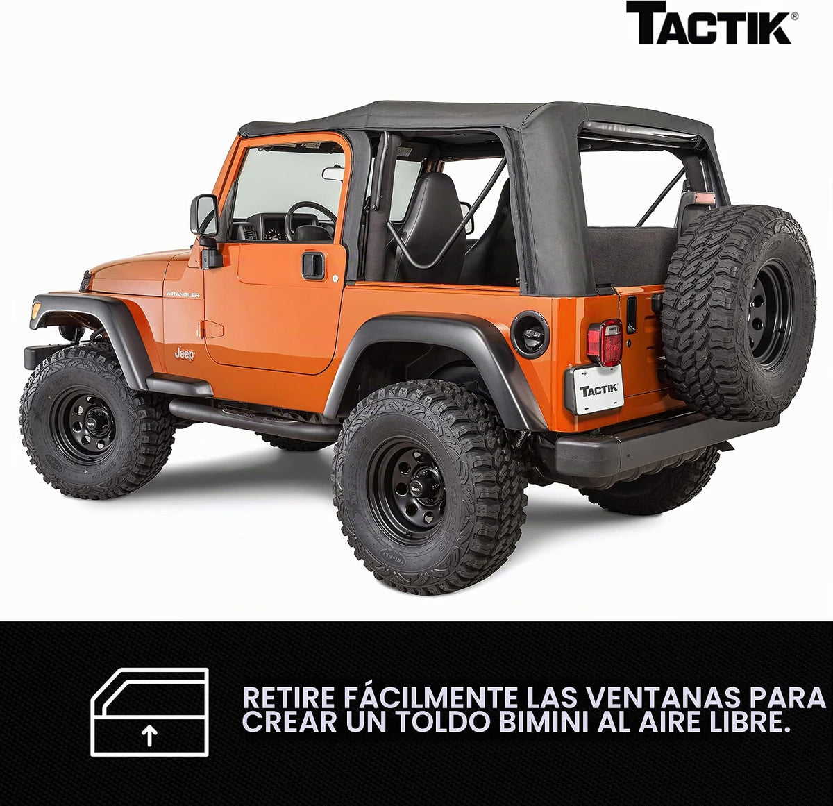 TACTIK Soft Top de Reemplazo para Jeep Wrangler TJ 1997-2006 – Black Denim