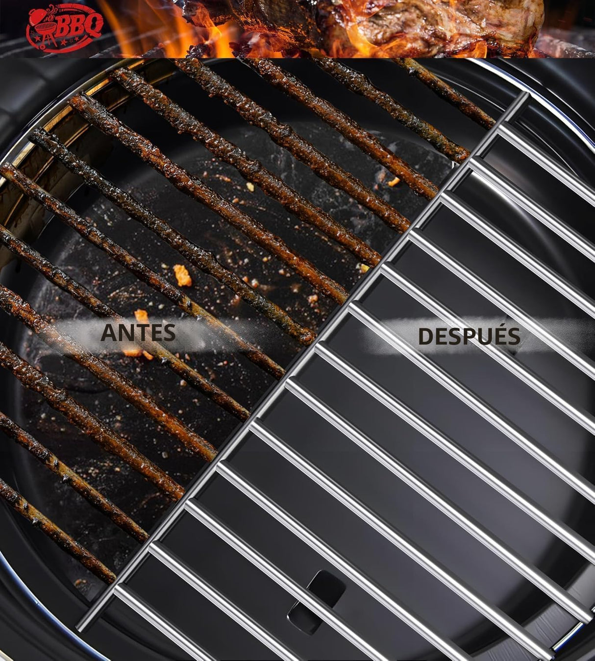 TNTOR – Cepillo para Parrilla con Raspador y Mango Ajustable de 18"