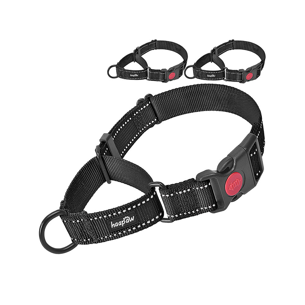 haapaw 2 Pack Collares Martingale para Perros con Hebilla de Liberación Rápida – Negro