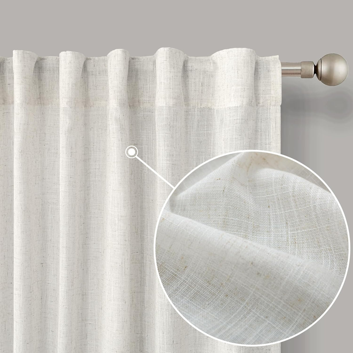 Paneles de cortina de lino Gris Blackout 106 cms x 228 cms