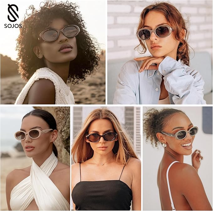 Gafas de sol polarizadas ovaladas pequeñas estilo retro SOJOS para hombre y mujer