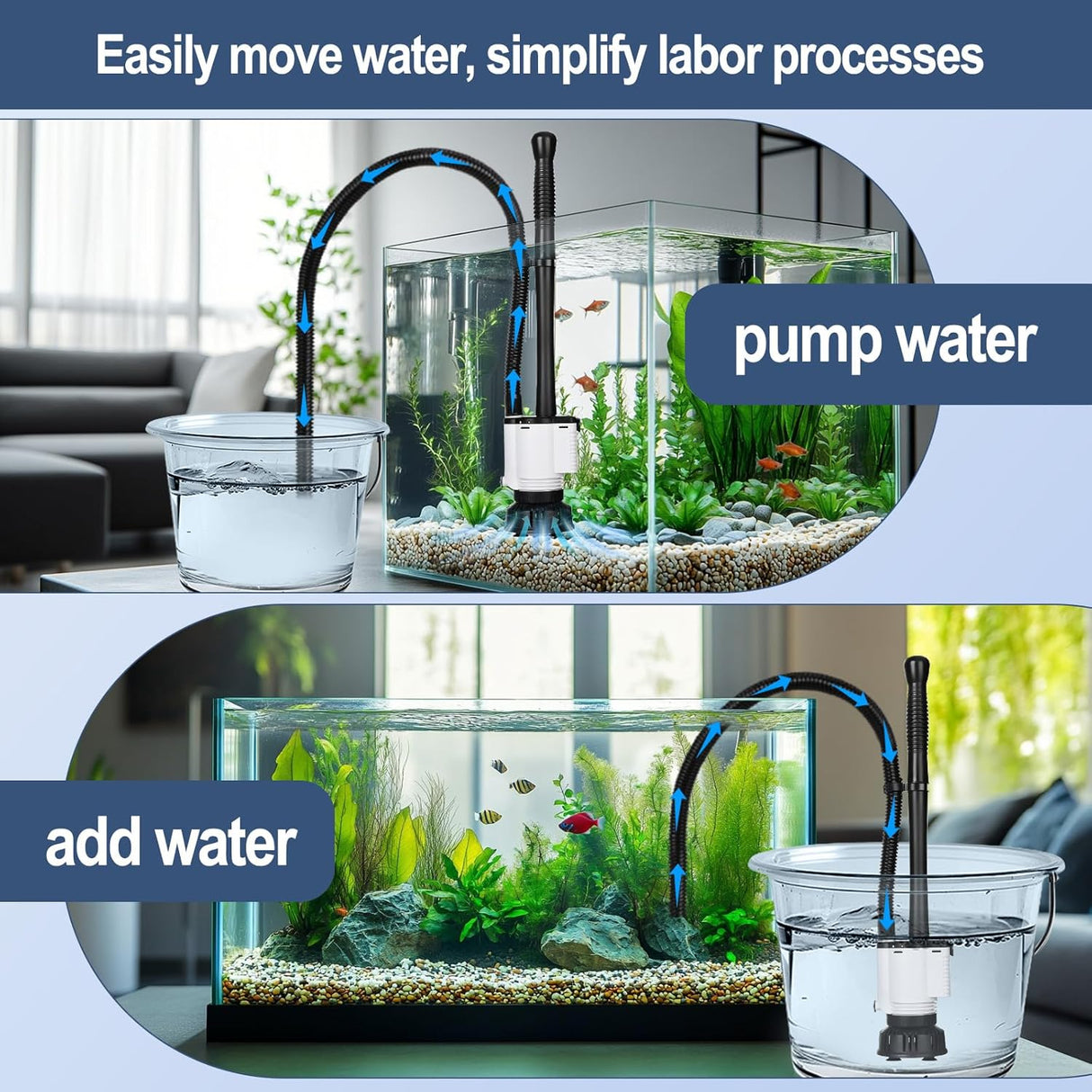 AQQA Cambiador de agua de acuario de 30 W