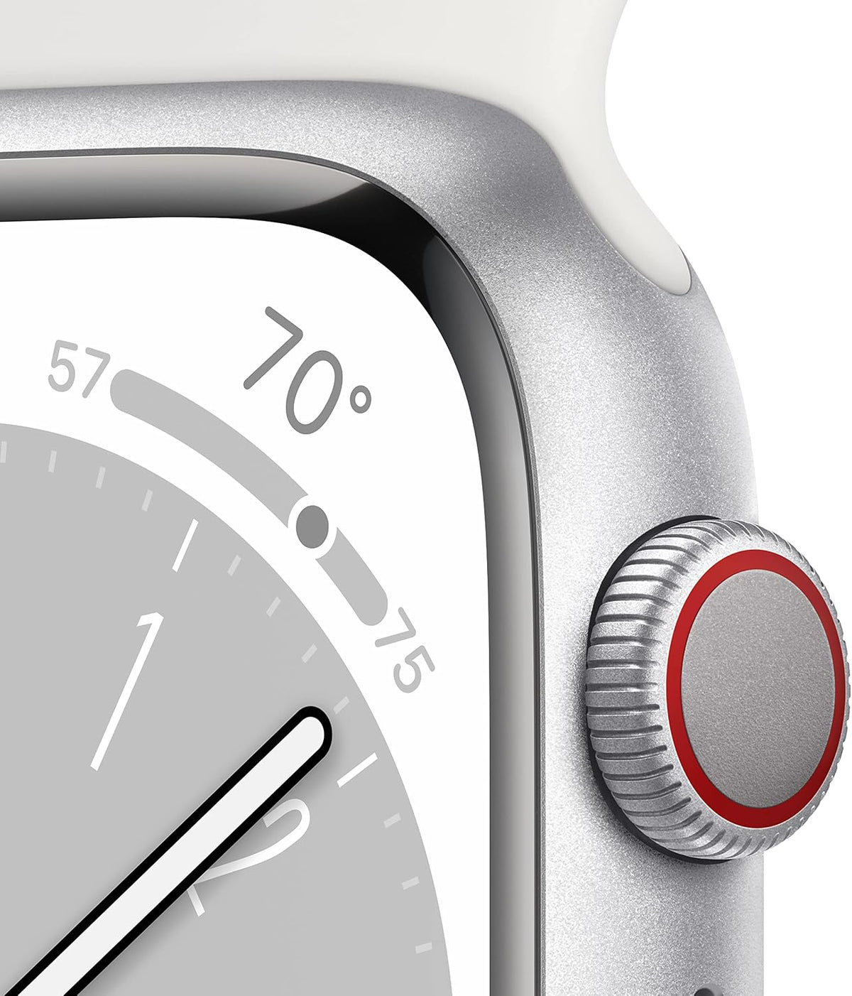 Apple Watch Series 8 GPS + Cellular 45 mm – Aluminio Plata con Correa Blanca M/L Reacondicionado