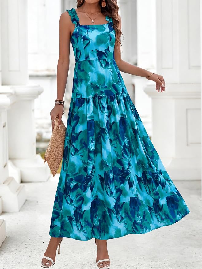 Vestido BTFBM Mujer Sin Mangas con Cuerpo Smocked