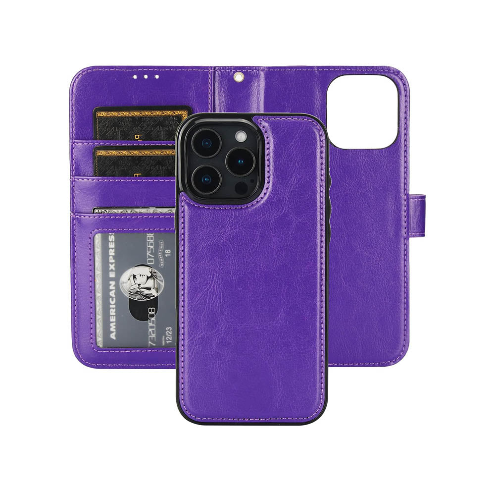 Funda tipo cartera desmontable para iPhone 16 Pro Max con bloqueo RFID