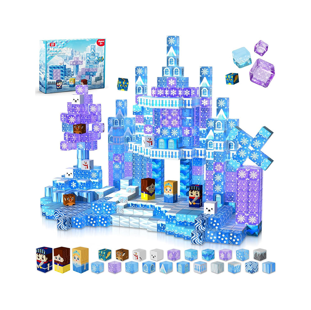 Bloques Magnéticos Castillo Princesa Azul 100 Piezas | Juego STEM Educativo para Niños y Niñas