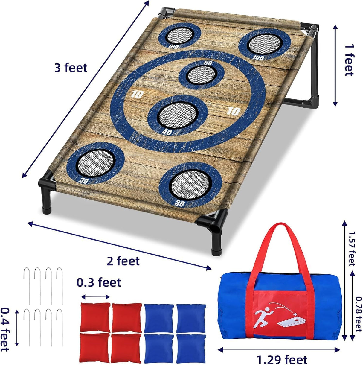 Juego de cornhole para fiestas en interiores y exteriores