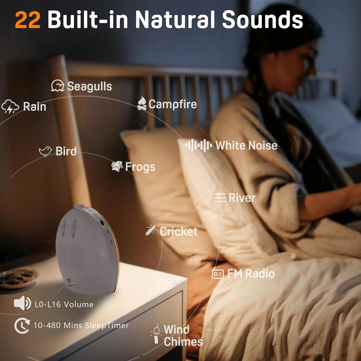 JALL K2 Sunrise Alarm Clock | Despertador Inteligente con Luz de Amanecer, Bluetooth, Máquina de Ruido Blanco, Radio FM y Doble Alarma