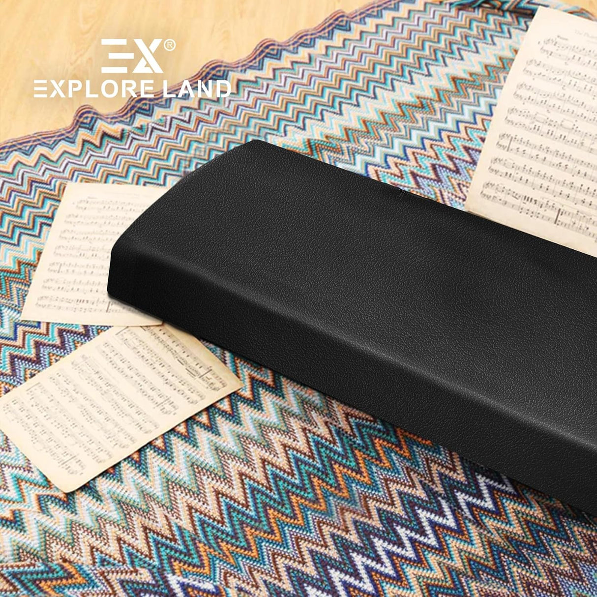 Funda Premium Explore Land para Teclado de 88 Teclas | Cuero Sintético Elástico | Apertura para Atril | Negra