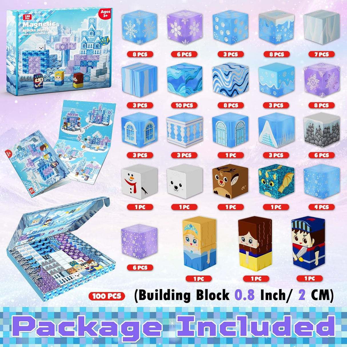 Bloques Magnéticos Castillo Princesa Azul 100 Piezas | Juego STEM Educativo para Niños y Niñas