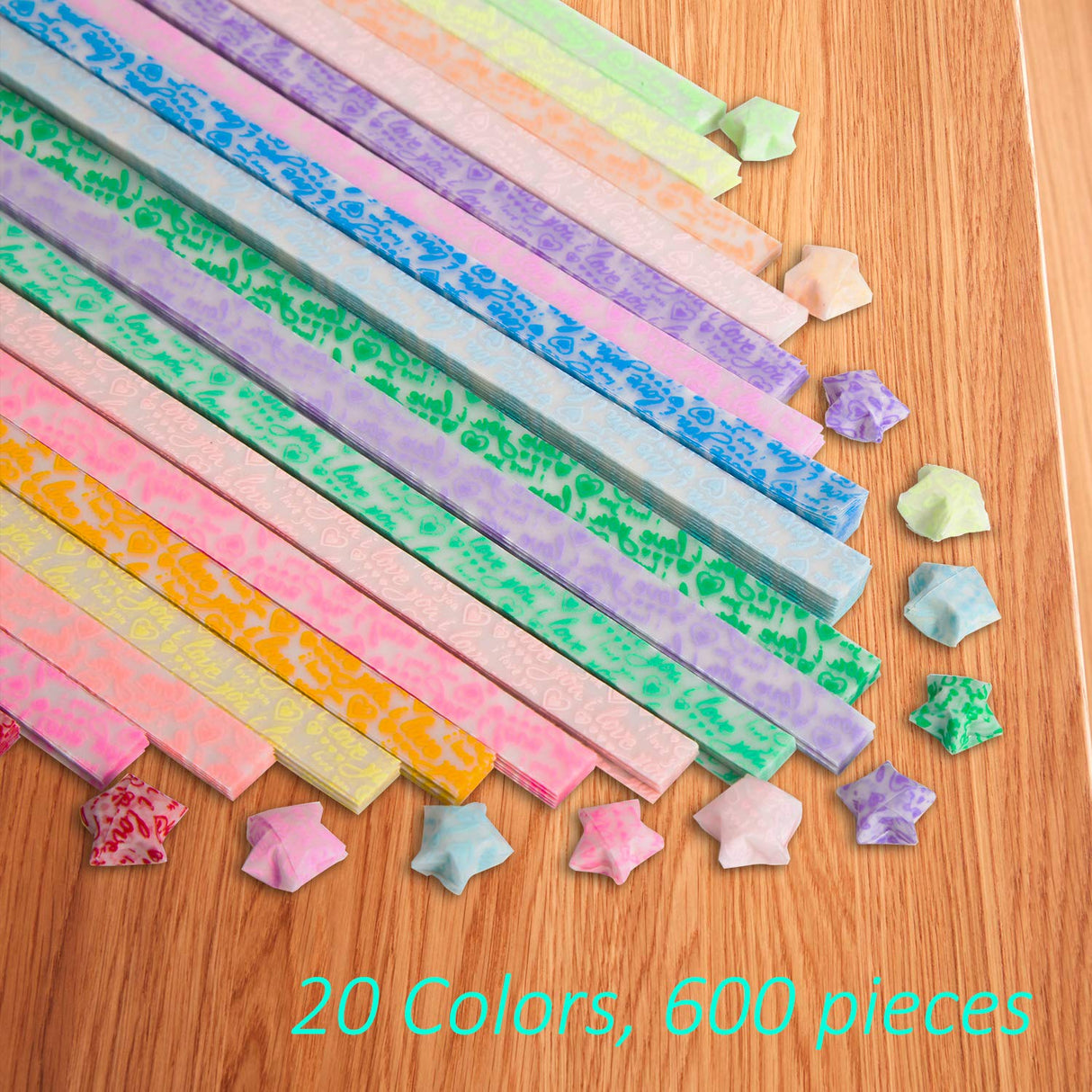 600 tiras de papel de estrella de origami colores luminosos brillan en la oscuridad