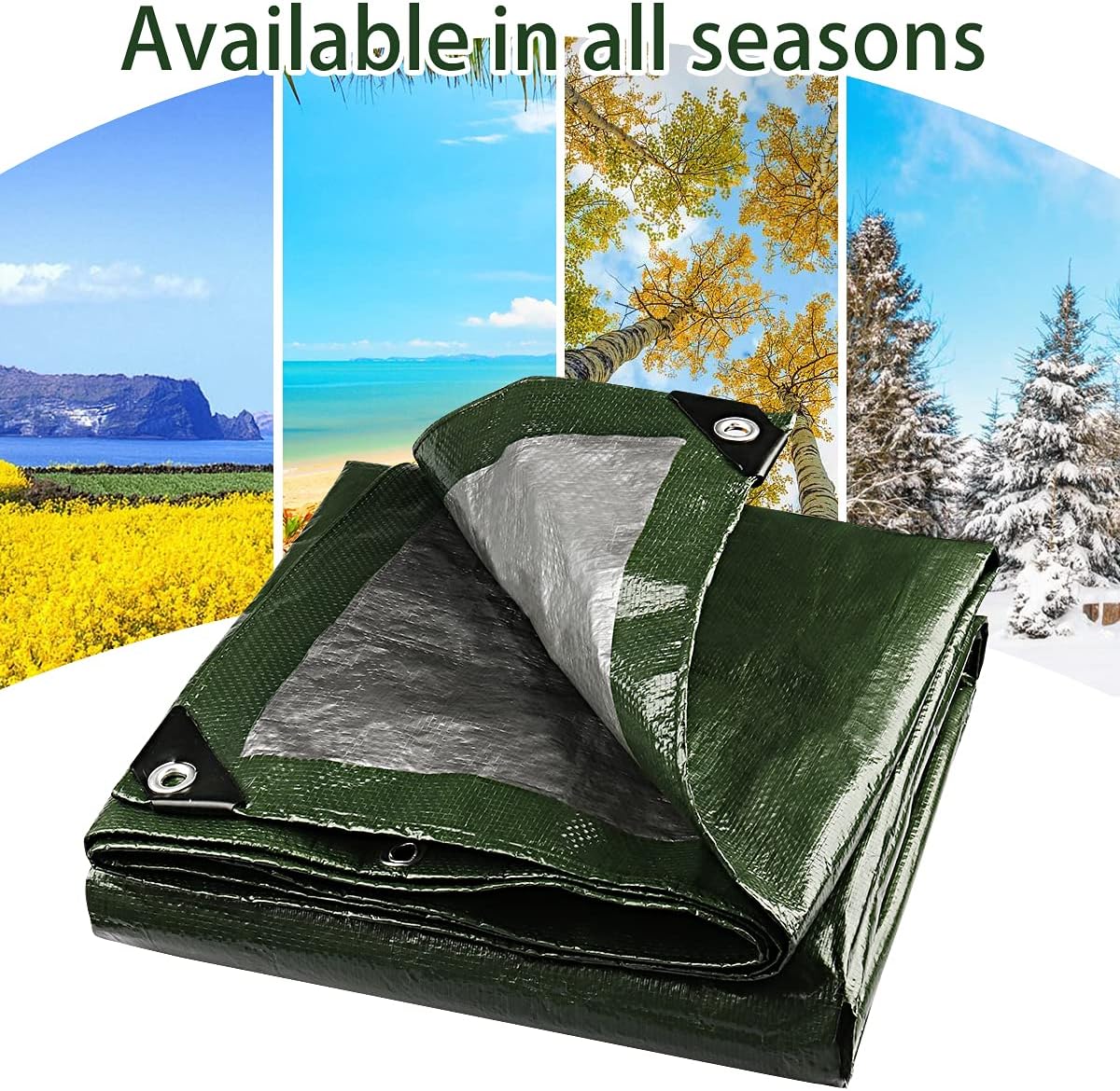 Cubierta de lona impermeable anti-UV con ojales multiusos 2.4 X 2.4 MTS
