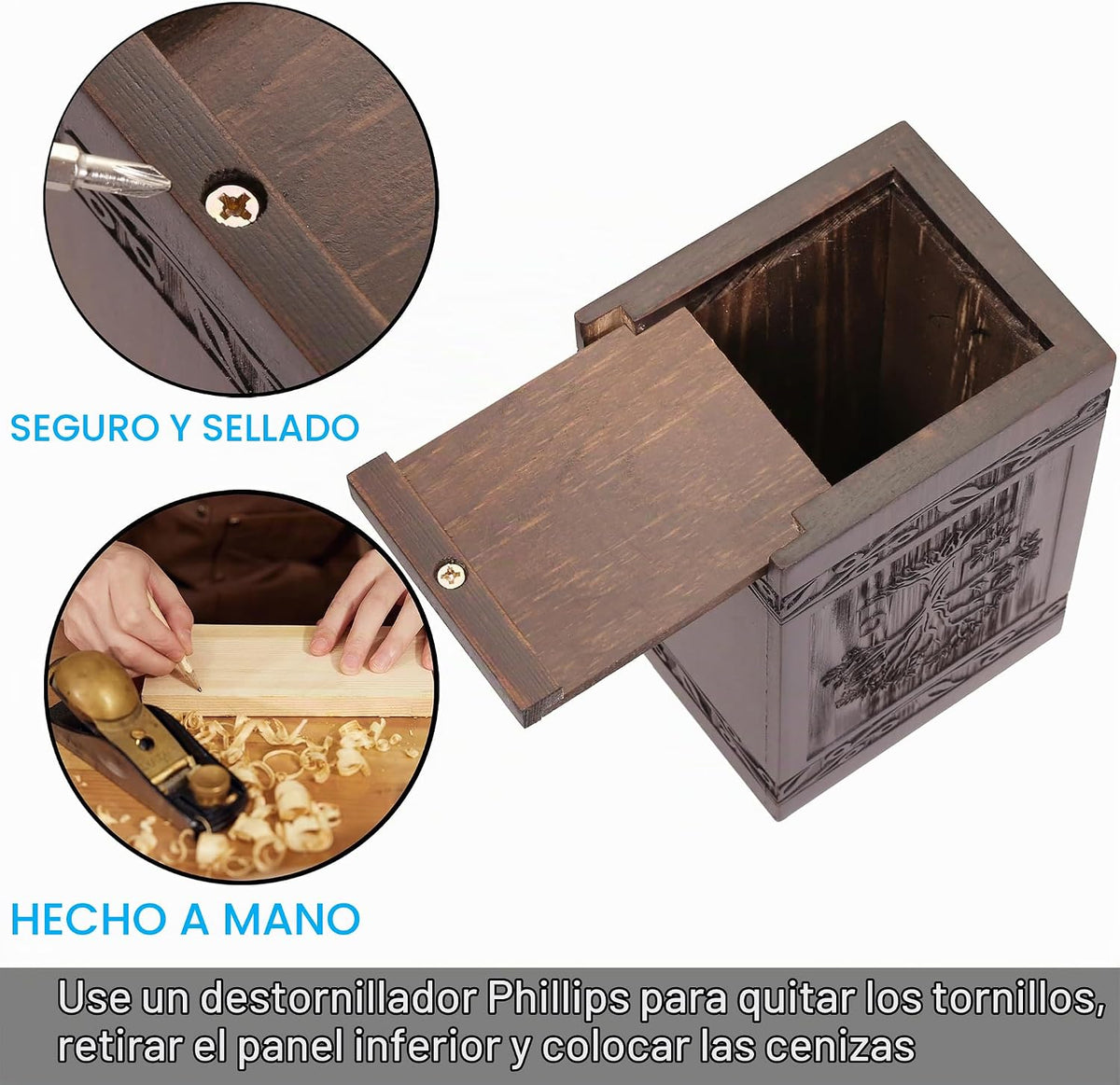 Urna Conmemorativa de Madera Árbol de la Vida para Cenizas 20 in³