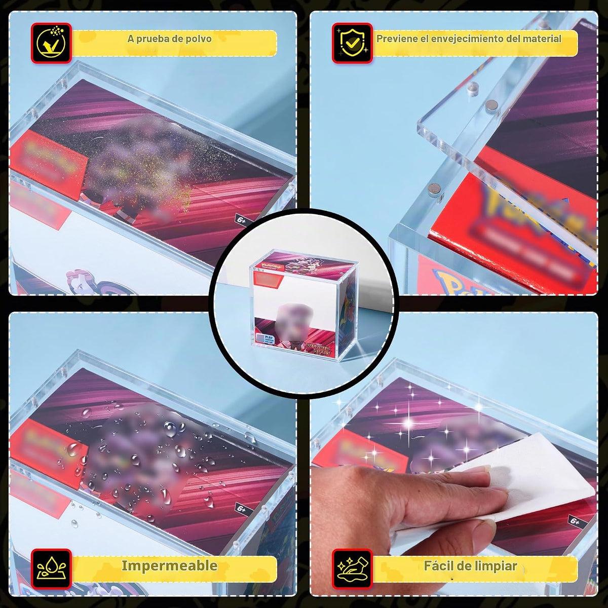 Kisbox Pack 2 Protectores Acrílicos para Booster Box Pokémon 5 mm