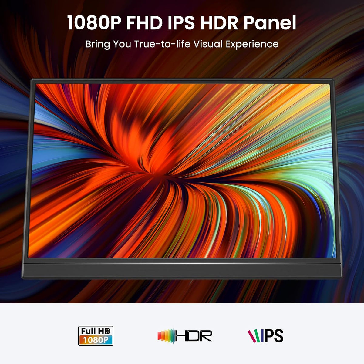 Monitor Portátil KQC K156 de 15,6” Full HD IPS 1080p USB-C HDMI Negro