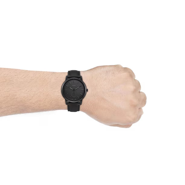 Reloj Fossil Minimalist FS5447 de Acero Inoxidable y Cuero Negro