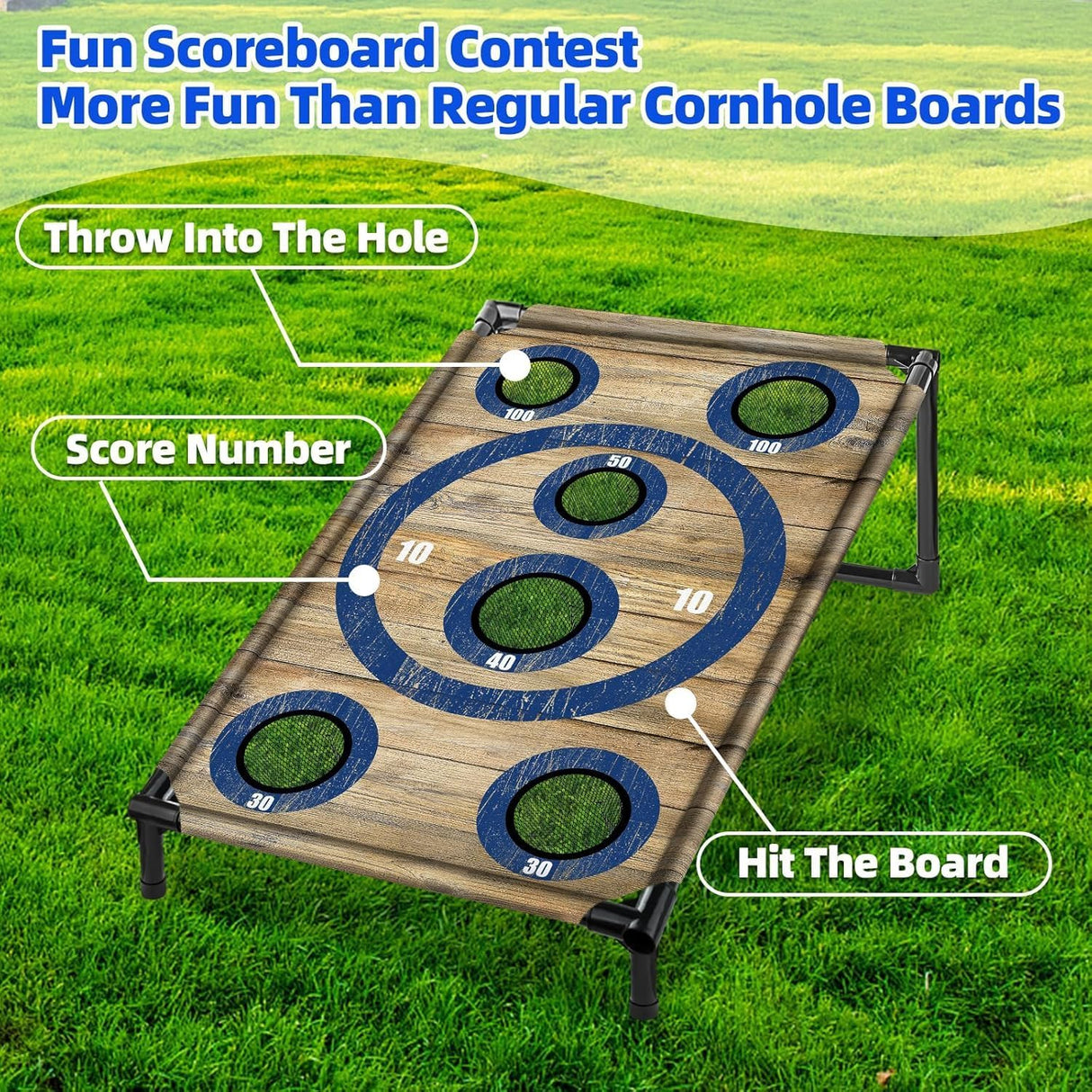 Juego de cornhole para fiestas en interiores y exteriores