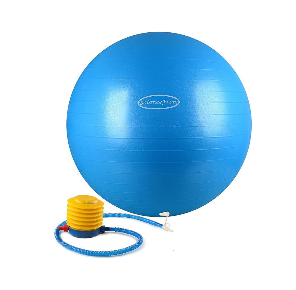 Pelota de Ejercicio BalanceFrom Antideslizante Azul 65 cm con Inflador
