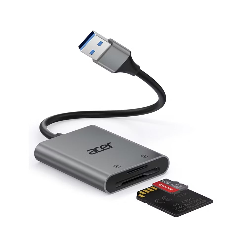 Lector de Tarjetas de Memoria Acer USB-A 3.0 Doble Ranura de Aluminio
