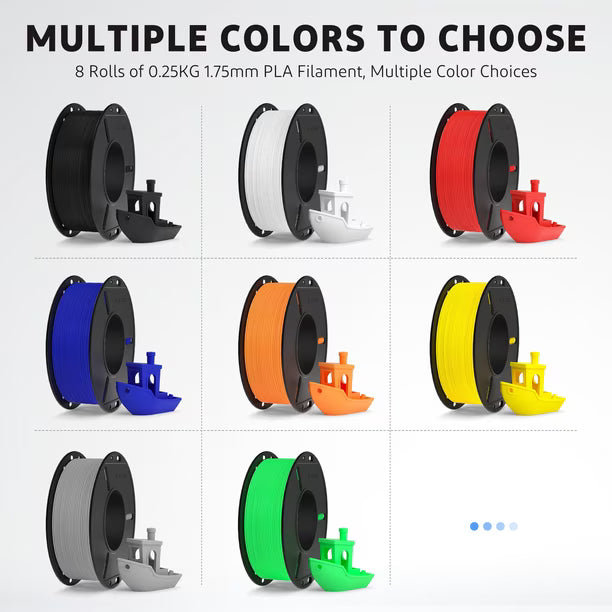 ELEGOO Filamento PLA 1,75 mm 250 g – Pack 8 Colores para Impresora 3D
