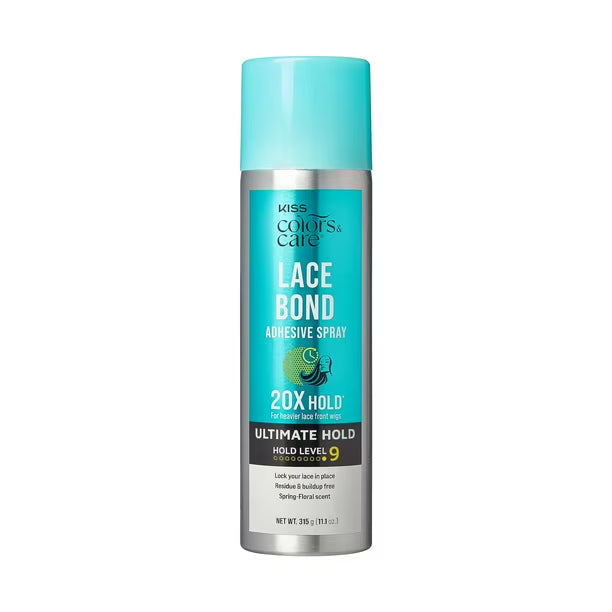 KISS Colors & Care Lace Bond Ultimate Hold 11,1 oz – Spray Adhesivo para Pelucas