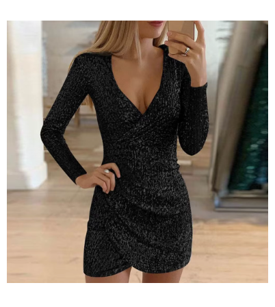 Vestido feminino sensual com glitter, brillante vestido elegante