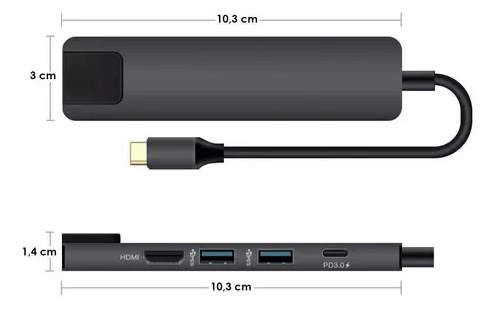 Adaptador Hub Tipo C 5 En 1 Ethernet Hdmi Usb 3.0 Pd | Css