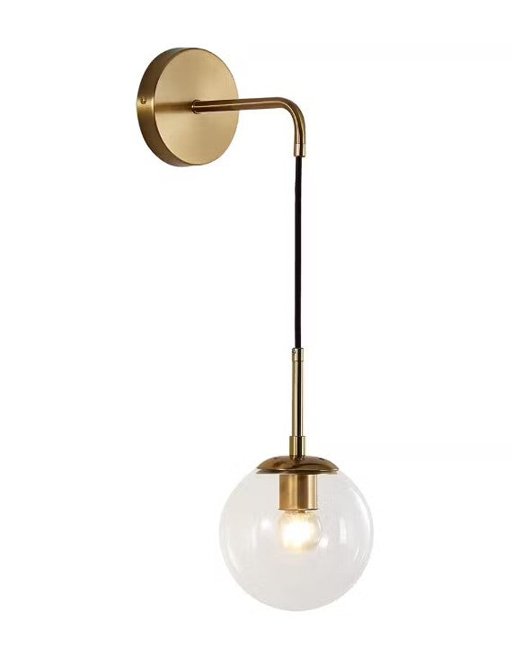 Lámpara de pared de bola de cristal de vidrio de estilo nórdico