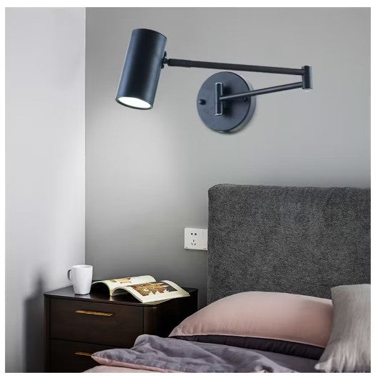Lámpara de pared led moderna plegable ajustable para dormitorio Negro