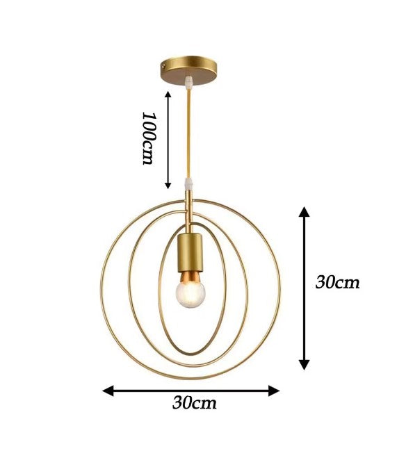 Retro industrial lámpara de techo colgante de luz moderna redondo oro