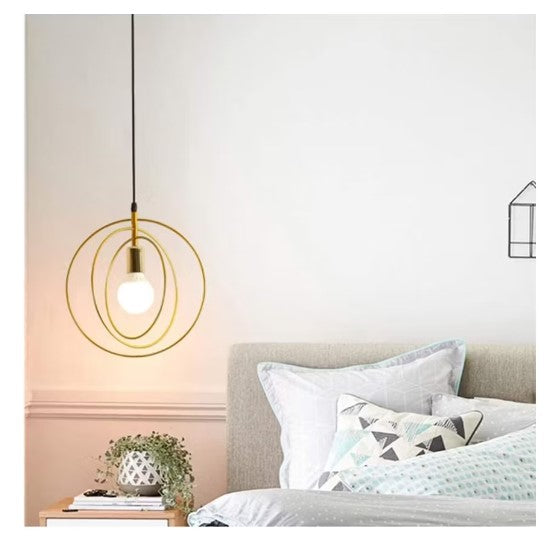 Retro industrial lámpara de techo colgante de luz moderna redondo oro