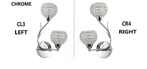 Aplique de pared led con cabezal doble de cristal