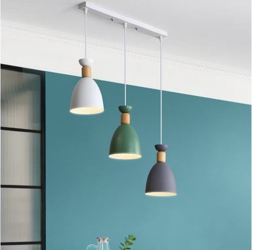 Lámpara techo de colgante nórdica 3 cabezas