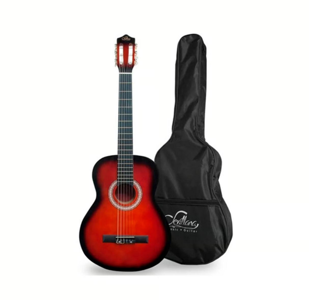 Guitarra Clasica Sevillana 8459 34'' Sunburst + Funda Color Rojo SEVILLANA