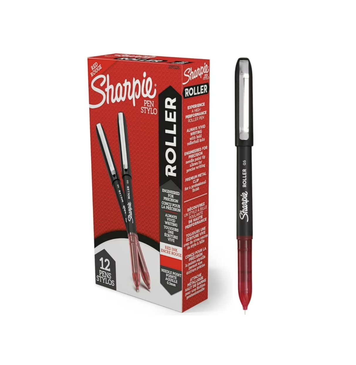 Roller Sharpie Punta Ultrafina Rojo x12