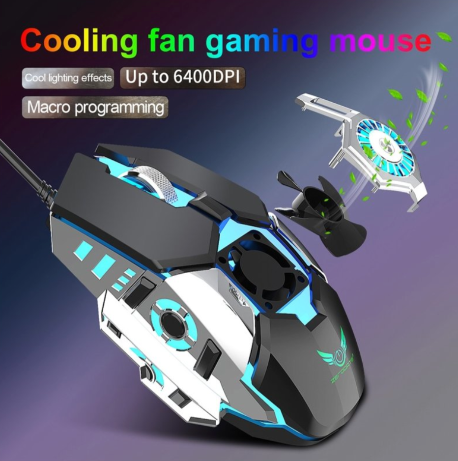 Mouse Gamer Zerodate G22 6 Keys Ventilada RGB iluminados