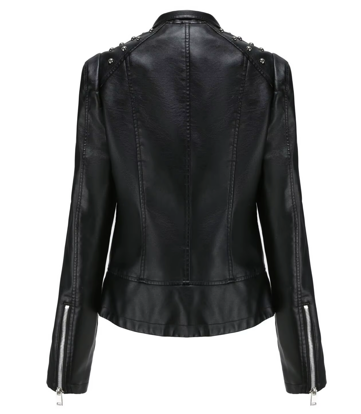 Chaqueta de Eco-Cuero para Mujer WF271 | Estilo Biker con Remaches para Primavera y Otoño
