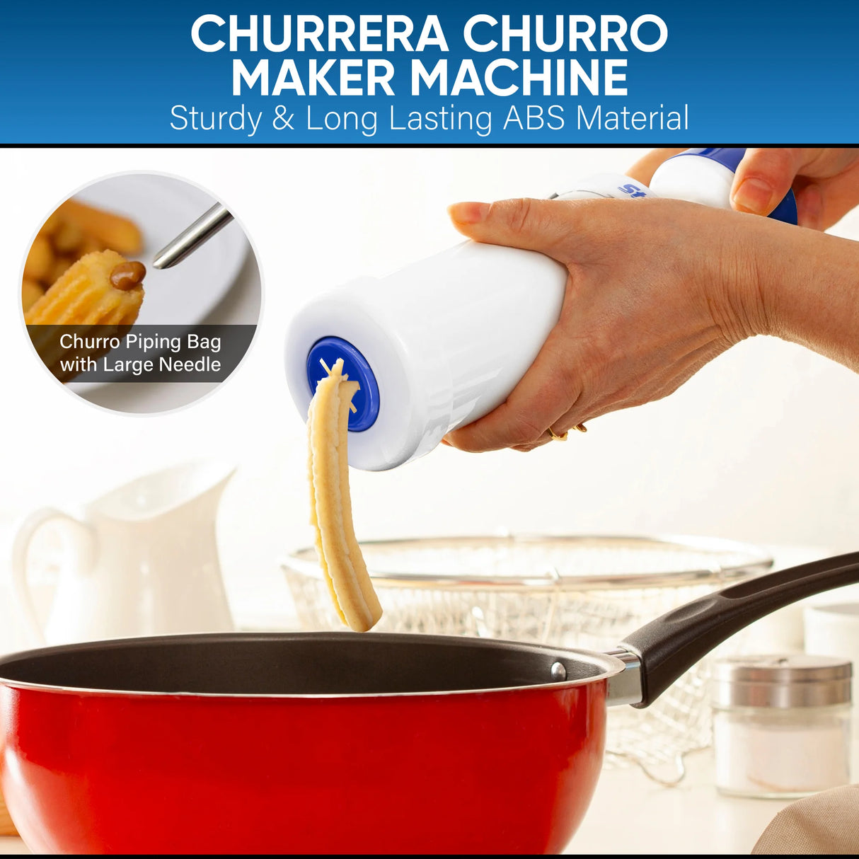 Set para hacer churros y rellenar churreras con recetario gratuito