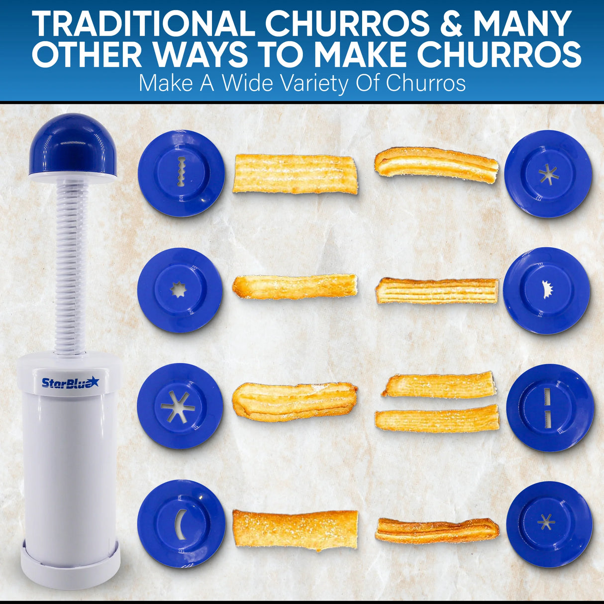 Set para hacer churros y rellenar churreras con recetario gratuito